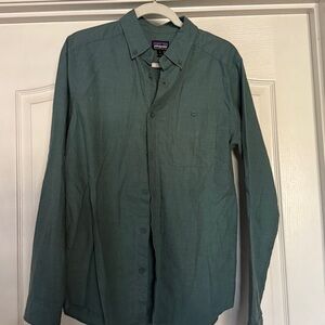 Patagonia Teal Long Sleeve Button-Up Shirt